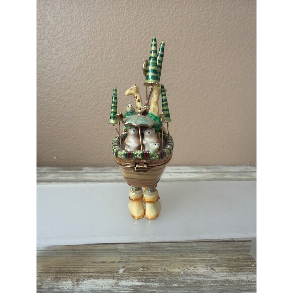 Dept 56 Patience Brewster Krinkles Noah’s Ark Jeweled Hinged Trinket Box w/FLAW - Picture 4 of 16